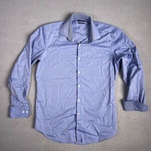 TAILORBYRD‎ Collection Dress Shirt Non Iron Trim Fit Blue Dotted Size 16